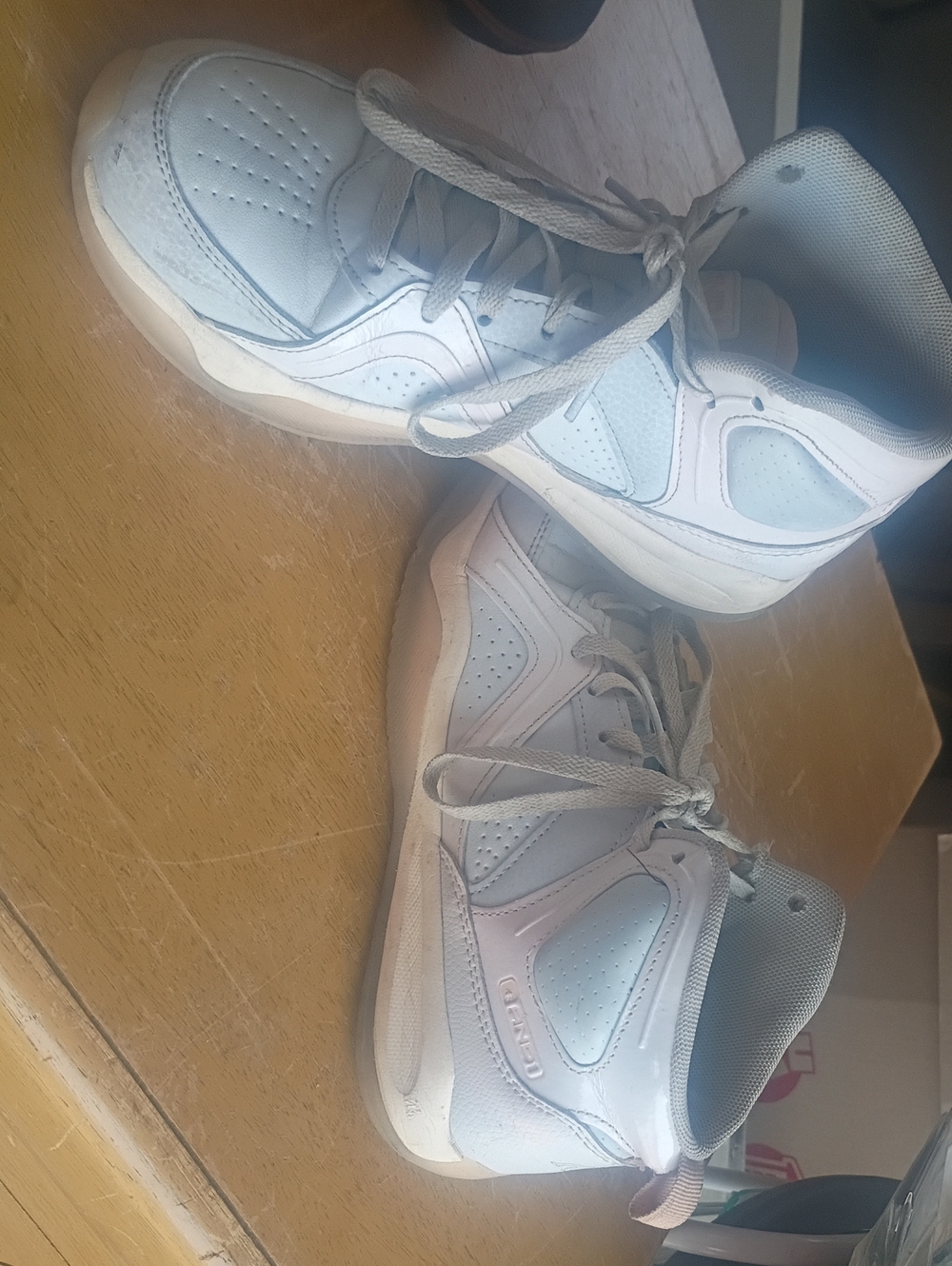 White  N Pink And 1 Athletic Sneakers with Light Gray Accents